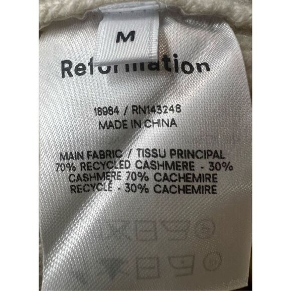 Reformation Cream 100% Cashmere Tank Top NWOT Size Medium - Picture 4 of 4